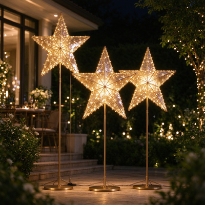 Interactive 8m LED Wire Mesh Star Light Low Voltage